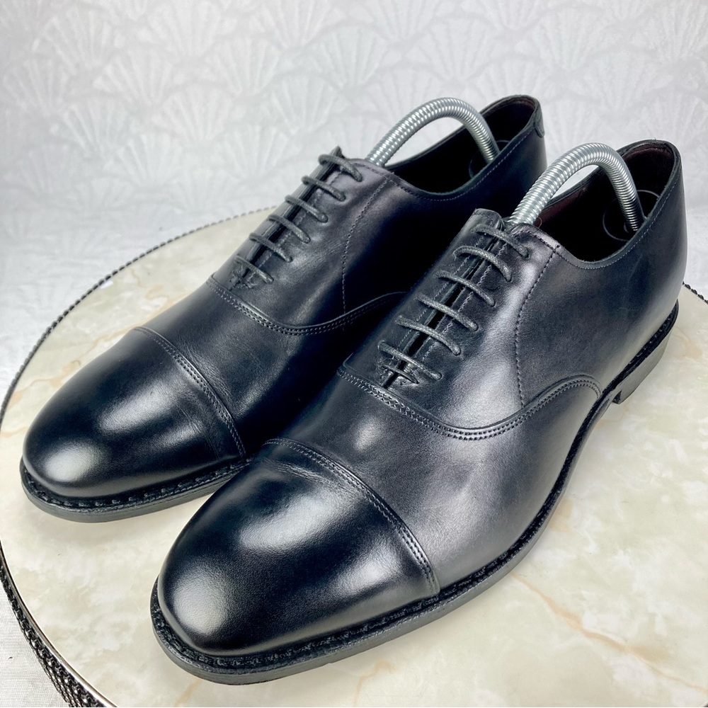 Allen Edmonds Hopkinson Mens Size 9.5 Black Leather Cap Toe Oxford Dress Shoes - Picture 5 of 11